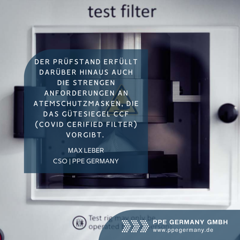 PPE Germany GmbH - Prüfstand Atemmasken