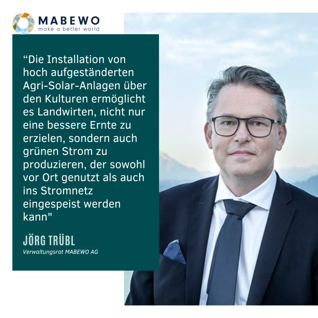 Mabewo AG - Vorteile hoch aufgeständerter Agri-Solar-Anlagen