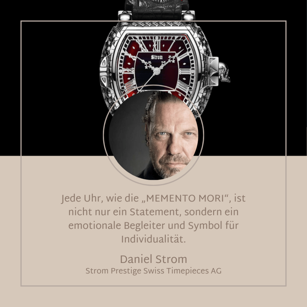 Luxusuhren von Daniel Strom wie die Memento Mori - Strom Prestige Swiss Timepieces AG