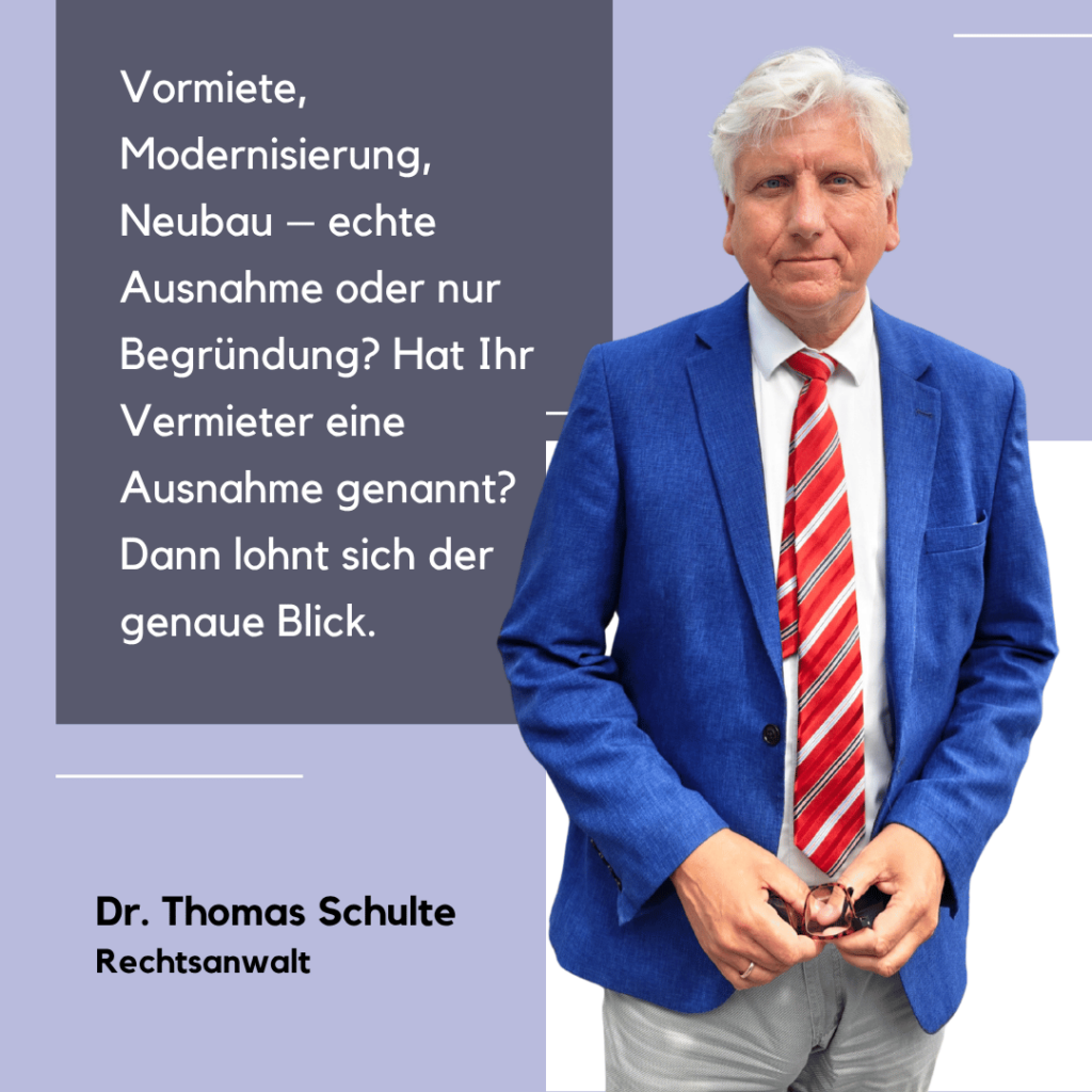 Modernisierung Neubau Mietprüfung - Dr Thomas Schulte